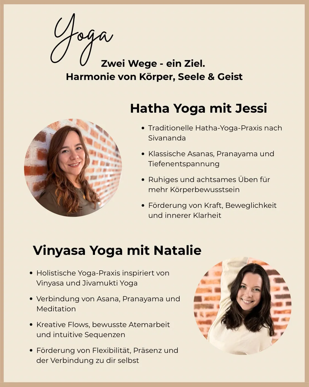 Yoga im Soul Loft – Hatha Yoga mit Jessi und Vinyasa Yoga mit Natalie